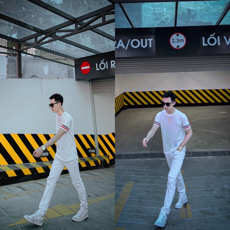 quần jean bò trắng rách gối hottrend