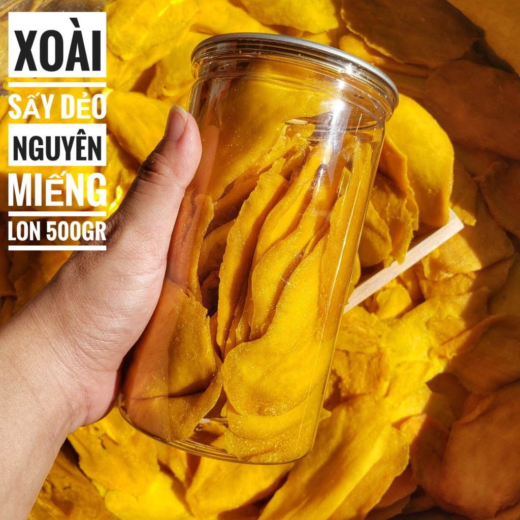 Xoài Sấy Dẻo Chua Chua Ngọt Ngọt Tự Nhiên - Lon 500gr