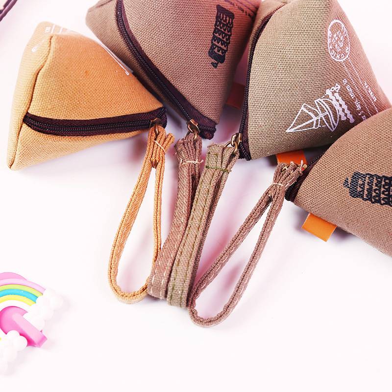 Coin Purse Key Purse South Korea Cute Scorpion Canvas Coil Test Lucky Package  Key Bag Creative Purse Cotton and Linen Retro Triangle Change Package Dragon Boat Festival Small Gift Purse Retro Purse