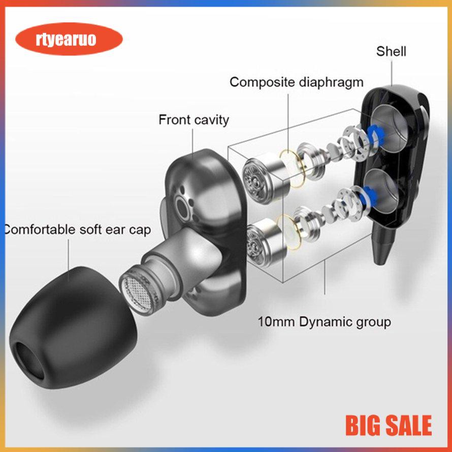 Tai nghe thể thao âm thanh sống động chất lượng cao Micro tích hợp sẵn Tai Nghe Nhét Tai Có Dây Bass Chống Ồn Tích