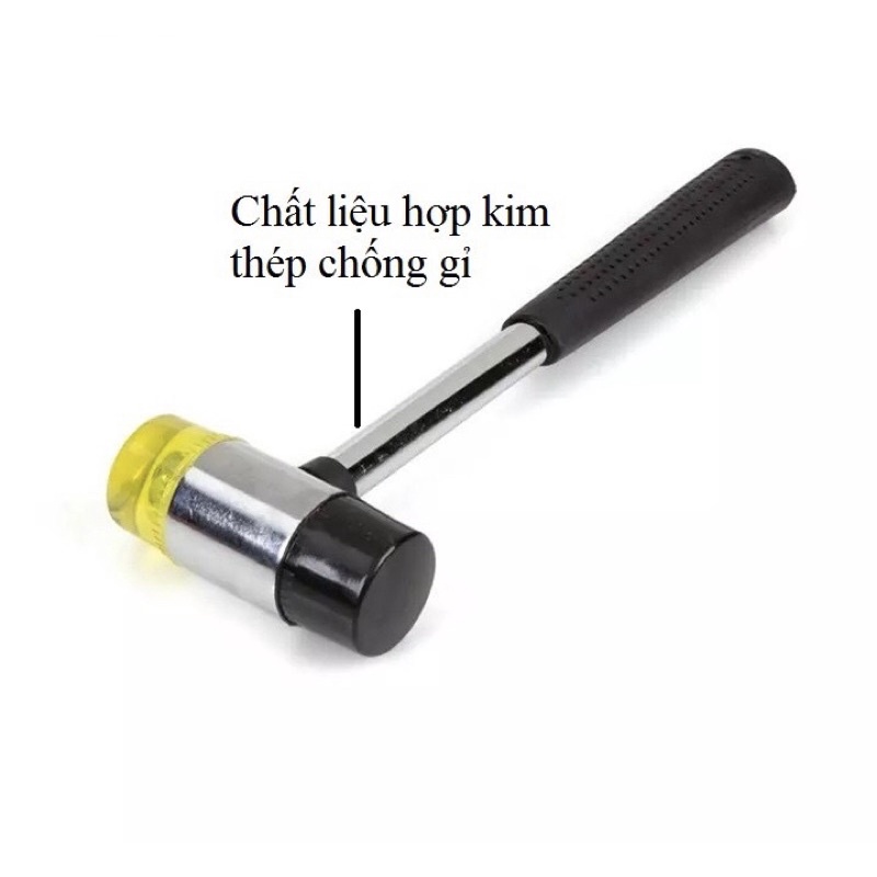 Dụng Cụ Sữa Chữa Búa Tay Cao Su Tinh Luyện 2 Đầu Đường Kính  25mm 30mm 35mm 40mm Tay Cầm Thép Chống Gỉ đẬp đá