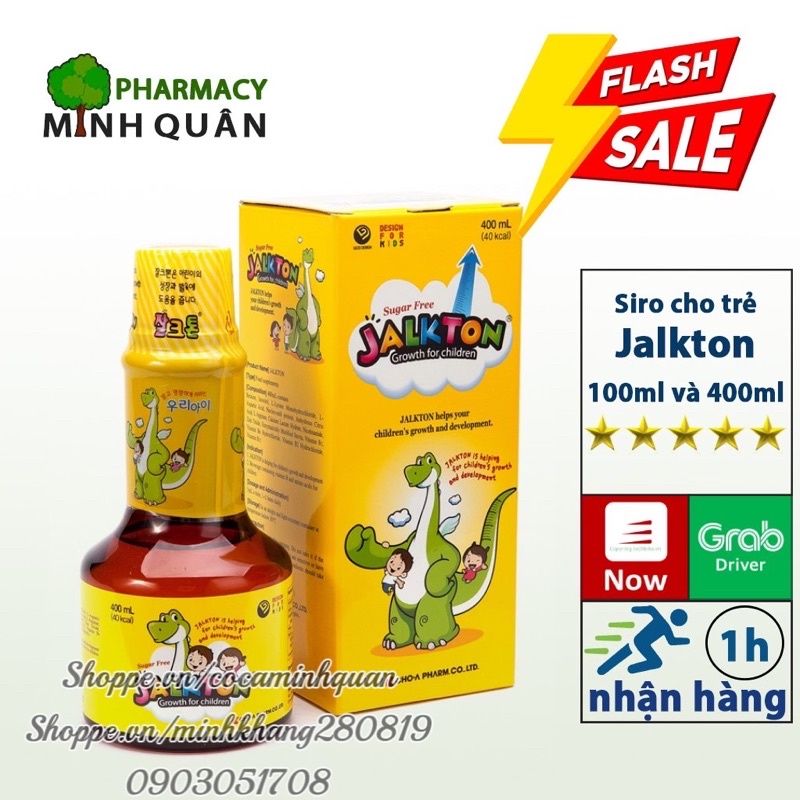 Siro Jalkton bổ sung vitamin tăng chiều cao giúp bé ăn ngon ngủ ngon tăng sức đề kháng Chai 100ml và 400ml