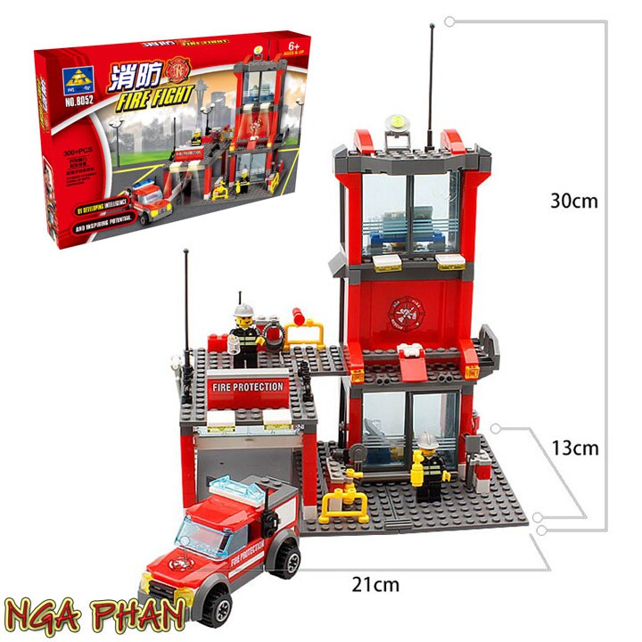 Trạm Cứu Hỏa 300 Chi Tiết City Lego Kazi Đồ Chơi Xếp Hình Lắp Ráp