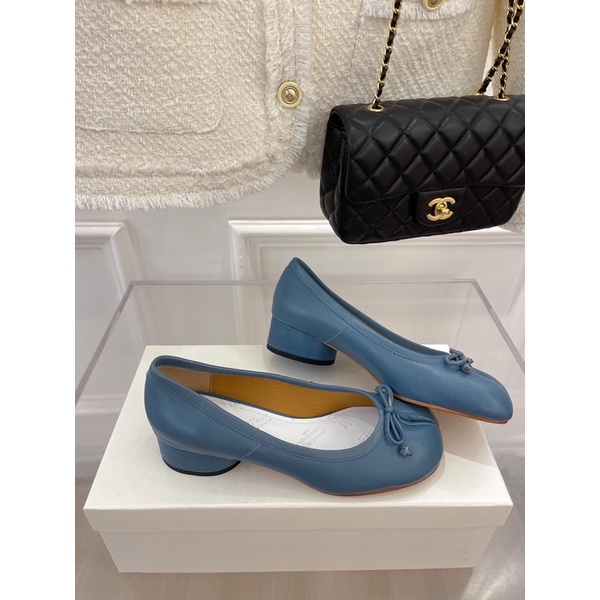 Giày búp bê xẻ mũi mẫu mới độc đáo có gót thương hương hiệu Maison Margiela MM6 cao cấp nhiều màu