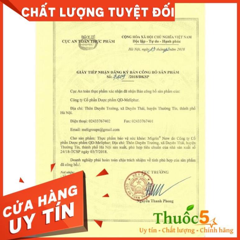 Migrin Plus viên uống hỗ trợ tuần hoàn não hộp 20 viên