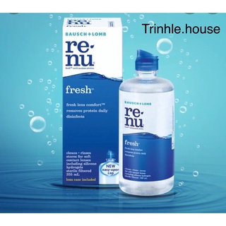 Nước ngâm lens Renu 355ml, dung dịch ngâm và rửa kính áp tròng date 4/2025- tặng khay