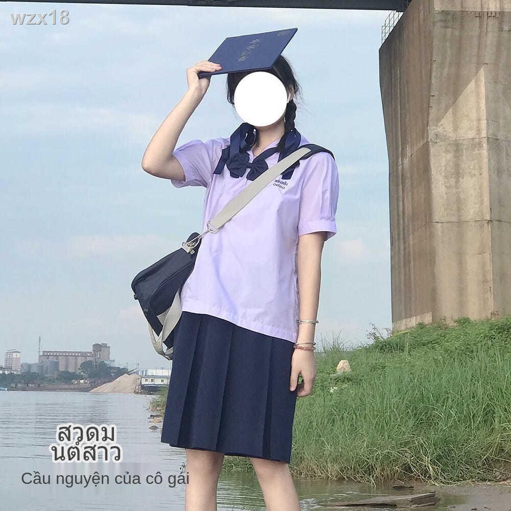 Xingmeng ban đầu jk áo sơ mi nữ thủy thủ cổ tay phồng Đồng phục học sinh Thái Lan mùa hè mới hàng
