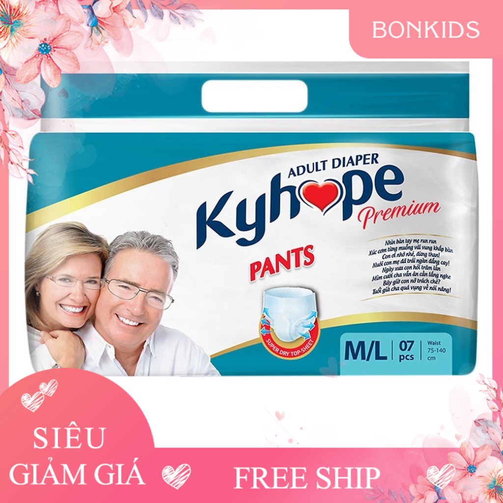Tã Quần Cho Mẹ Bầu Đi Sinh, Tã Quần Cho Người Già Kyhope (7 Miếng) Size M/L