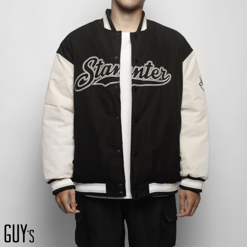 Áo khoác phao bomber Varsity Jacket Stanter GUY's Closet, chất liệu phao dày dặn hình in sắc nét kiểu dáng thể thao