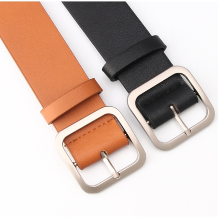 Thắt Lưng Nữ Bản To Mặt Khóa Kim Loại Hình Vuông Chất Liệu Da PU TL011 ShopMaySG Dây Lưng Nữ Thời Trang, Dây Nịt