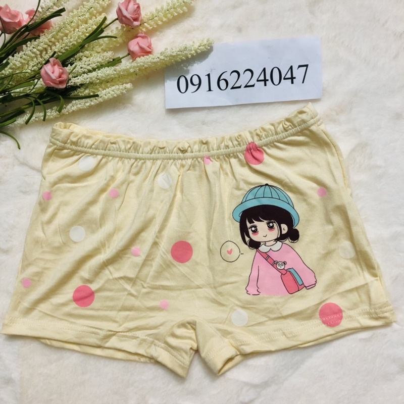 Set 10 Quần lót đùi bé gái cotton, quần chíp đùi trẻ em