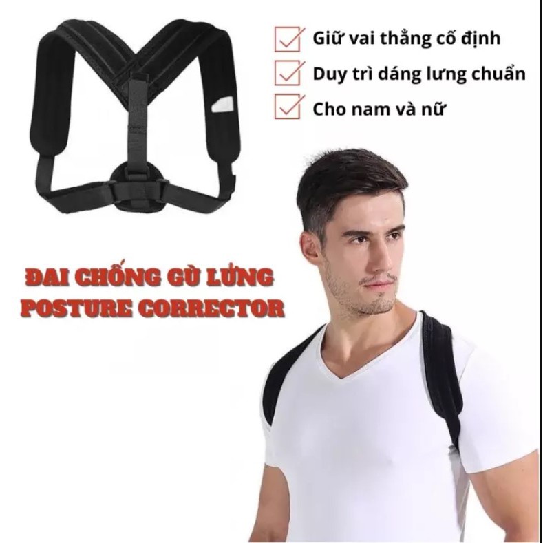 Đai Chống Lưng Gù Nhật Bản Đai chống gù lưng Posture Corrector - Đai Định Hình Cột Sống Chỉnh Tư Thế Lưng Cao Cấp