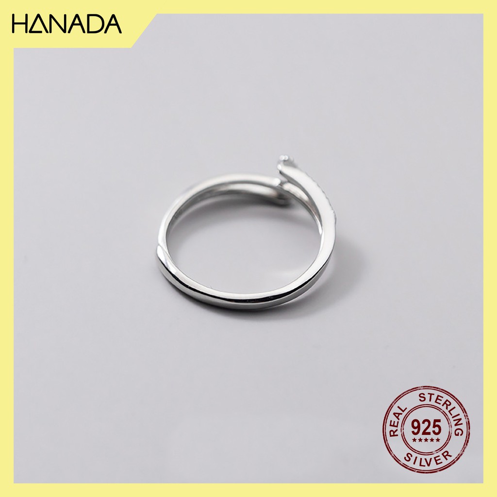 Nhẫn Bạc 925 Hanada N1234.R.2.S.240.0644 Chữ Z Đá N8