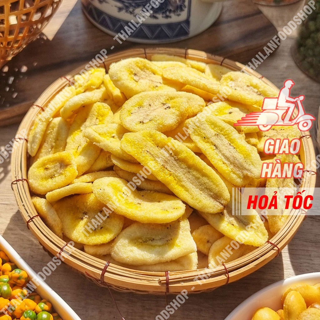 Chuối Sấy Giòn Nguyên Miếng Hàng Xuất Khẩu Túi 500Gram