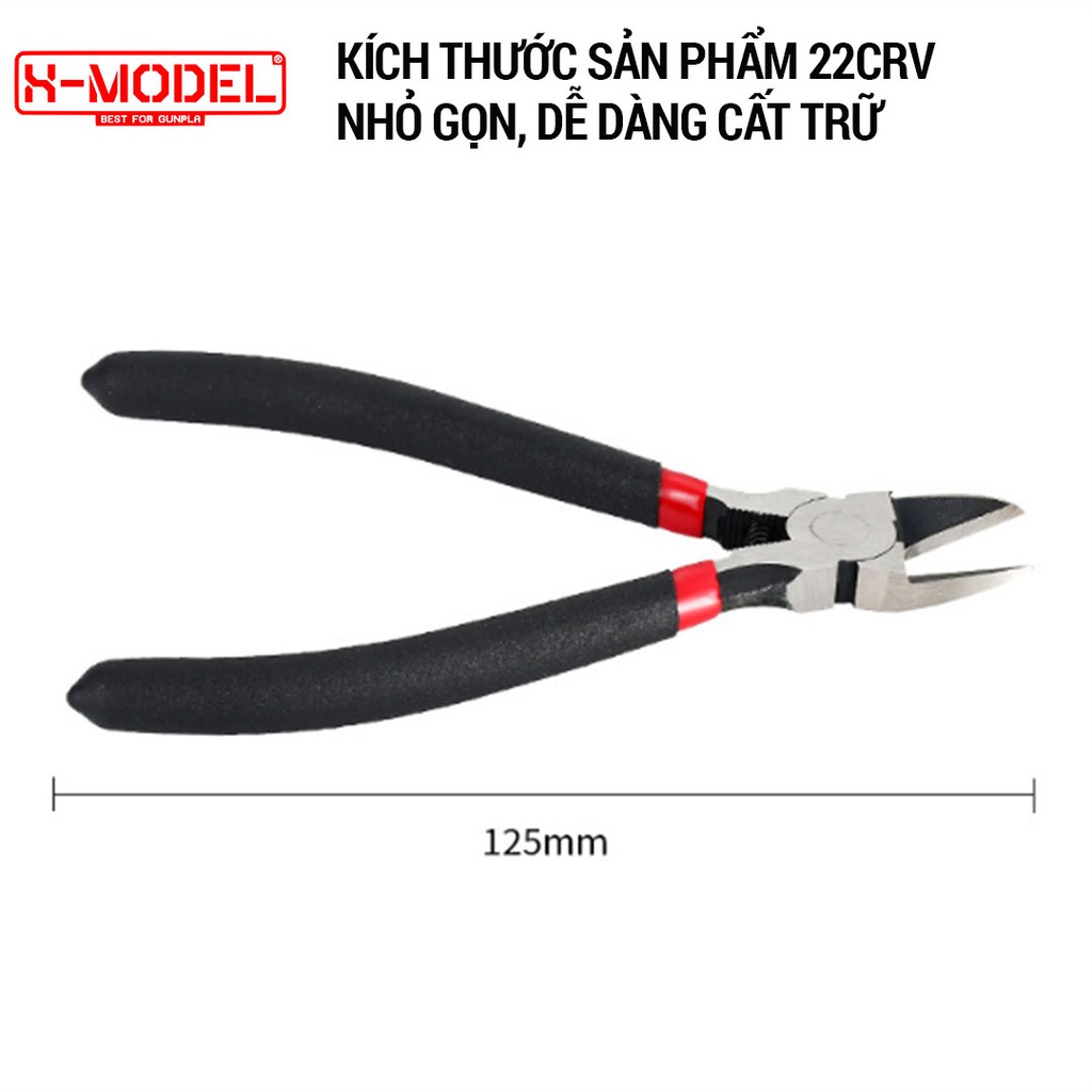 Kìm cắt mô hình 22CRV chất liệu thép cao cấp, lưỡi cắt sắc bén, độ bền cao, tích hợp lò xo trợ lực hỗ trợ lắp ráp XMODEL