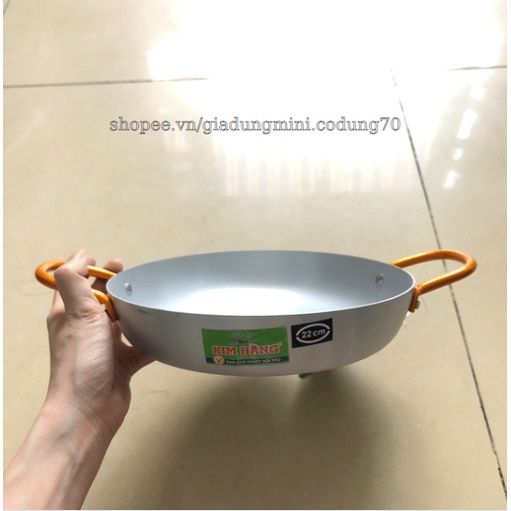 Chảo Nhôm Cắt Quai Vàng Kim Hằng Dày Dặn Đủ Cỡ_Size 18/20/22/24/26/28/30Cm