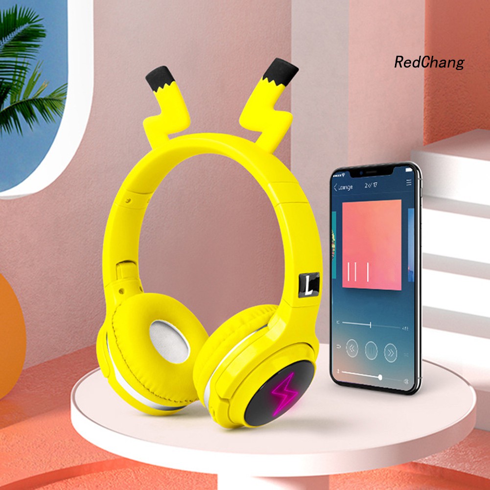 Tai Nghe Bluetooth Không Dây Hình Pikachu Dạ Quang