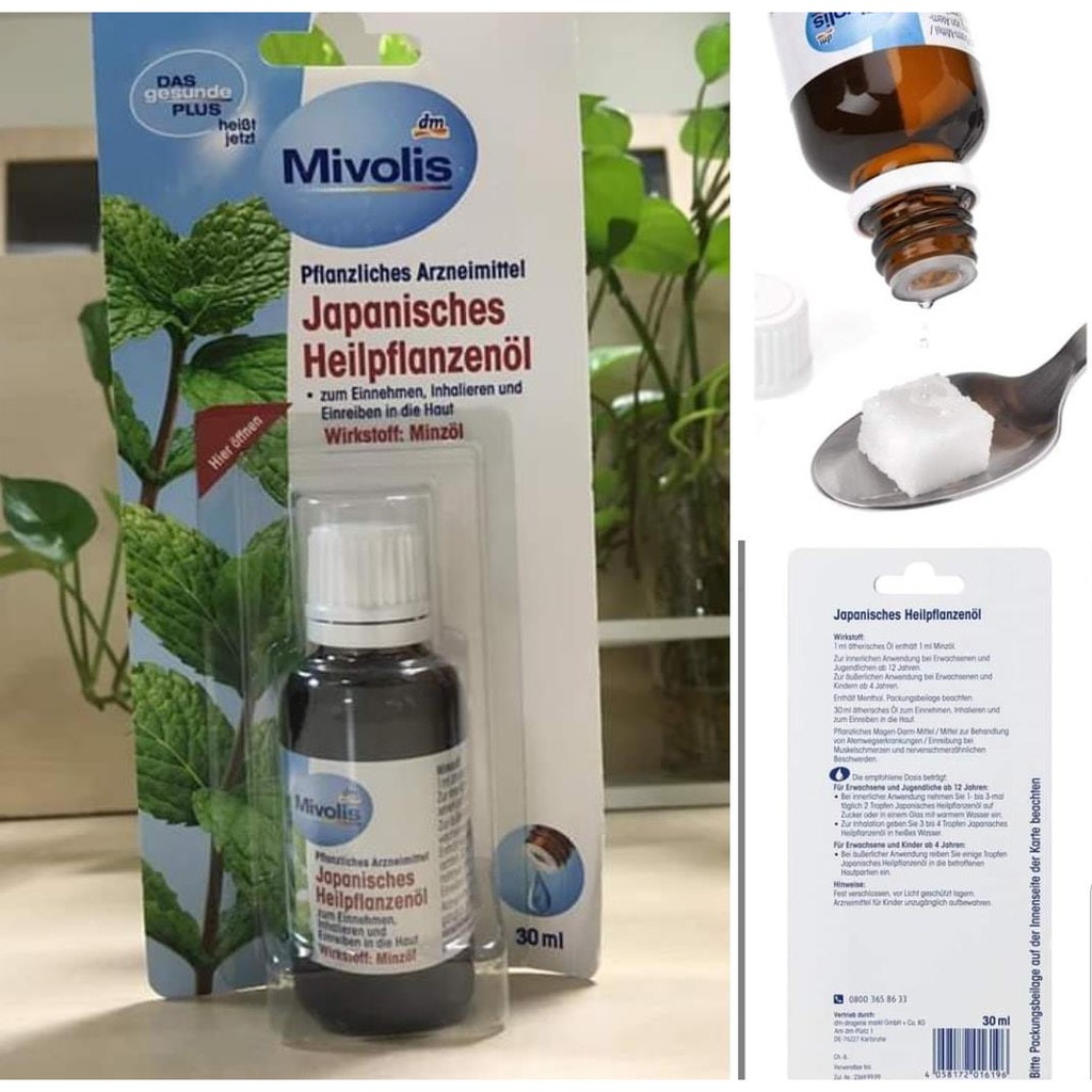 Tinh dầu bạc hà thảo dược DAS gesunde PLUS 30ml -Hàng nhập Đức