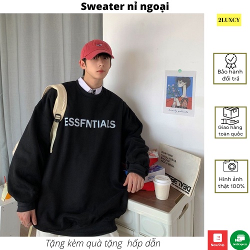 Áo khoác 🌸 Áo Sweater Tay Dài Dáng Rộng Unisex Phong Cách Hàn Quốc Trẻ Trung Cho Nam Nữ - LUXCY