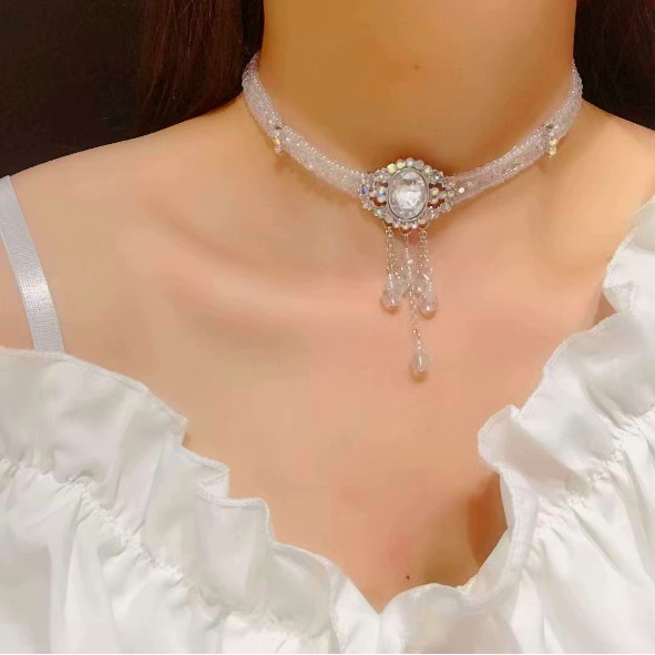 Choker đính đá, set vòng cổ đính đá