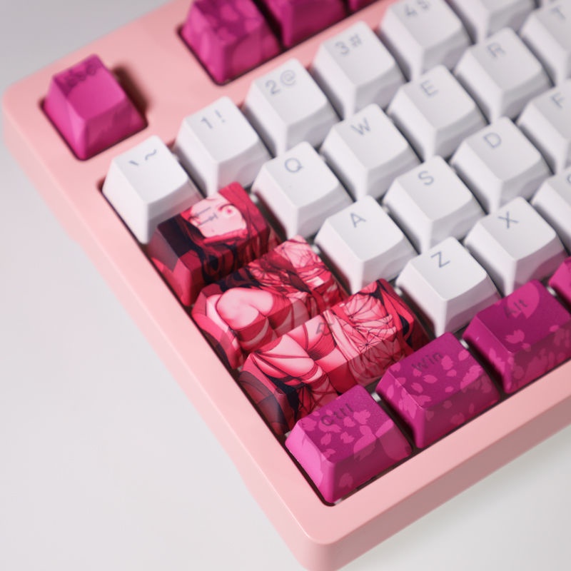 Kamado Nezuko Keycap Cherry Profile Demon Slayer Theme anime PBT Dye phụ bàn phím cơ Keycap