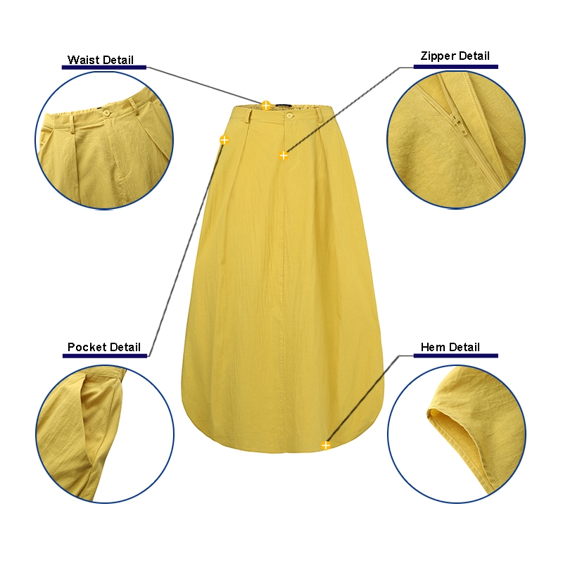 ZANZEA Chân váy dài màu trơn lưng cao cho nữ