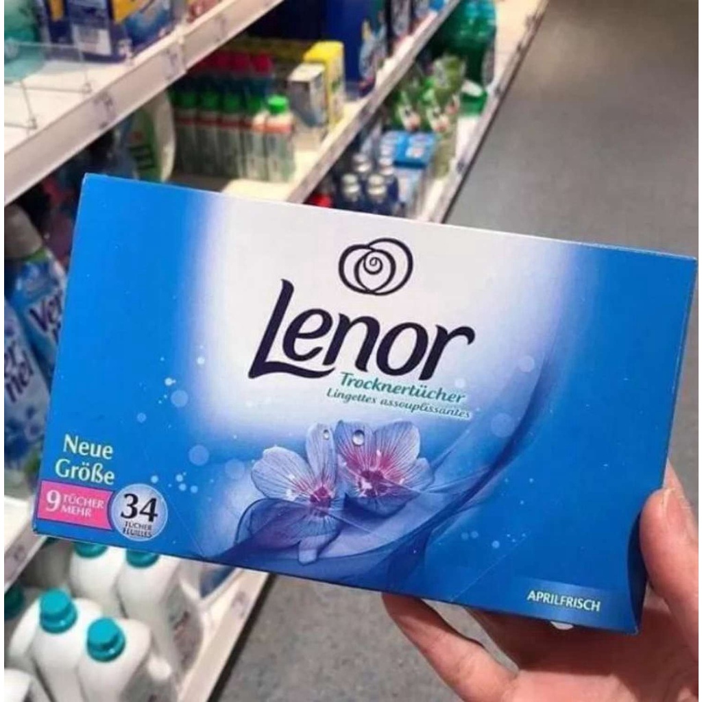 Giấy thơm quần áo Lenor Aprilfrisch Đức lưu hương 48h, hộp 34 miếng - Hàng chính hãng Đức