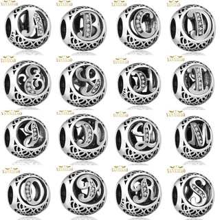 Hạt Charm Mạ Bạc Hình 26 Chữ Cái Trên kho JY