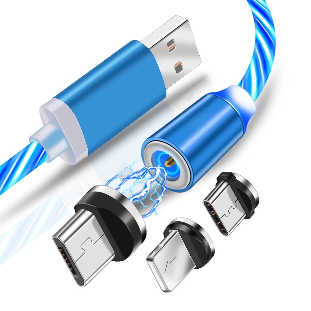 Dây cáp sạc nhanh cho iPhone / Android có đèn LED nhiều màu