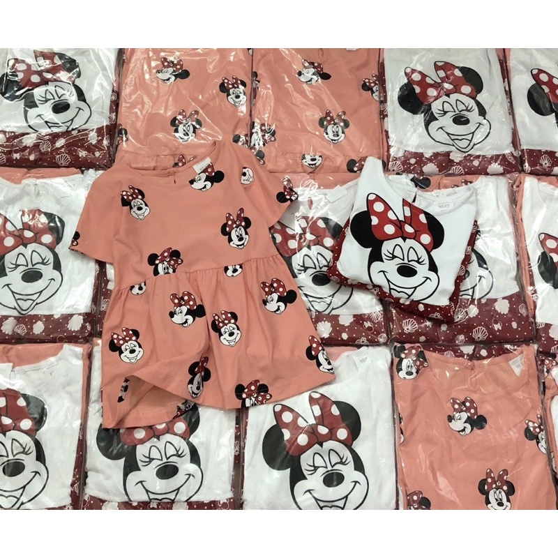 SÉT 2 VÁY HÌNH MICKY TRẮNG CAM CHO BG