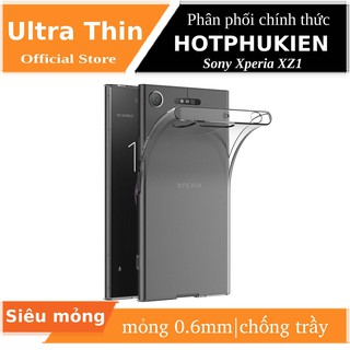 Ốp lưng silicon dẻo trong suốt mỏng 0.6mm cho Sony Xperia XZ1 hiệu Ultra Thin - Hàng chính hãng