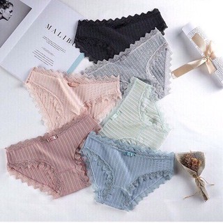 <HOTTREND> Quần Lót Gân Tăm Phối Ren Nữ-Quần Nữ-Đồ lót