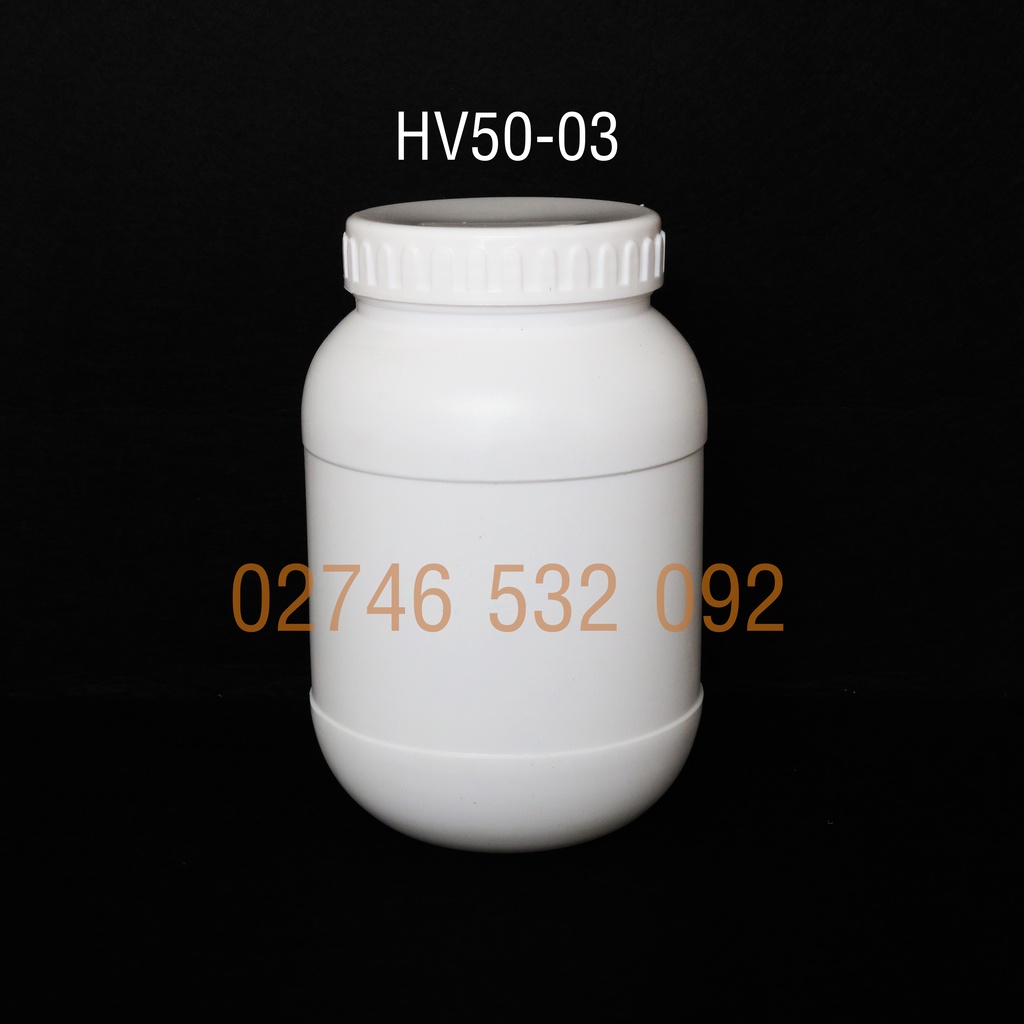 Hủ Nhựa Trắng Đục Nắp Vặn 500g và 1Kg Thân Bo Tròn Đựng Bột Hoặc Viên Nang - HV50-03 và HV100-03