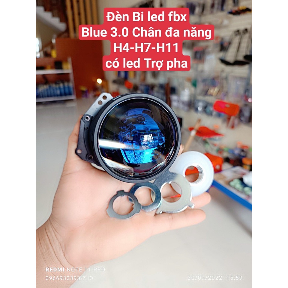 Đèn Led FBX Blue Bi Cầu 3.0 inch kính tím Sáng Mạnh, Đèn Bi Led Chân đa năng gắn Ô Tô Xe Máy
