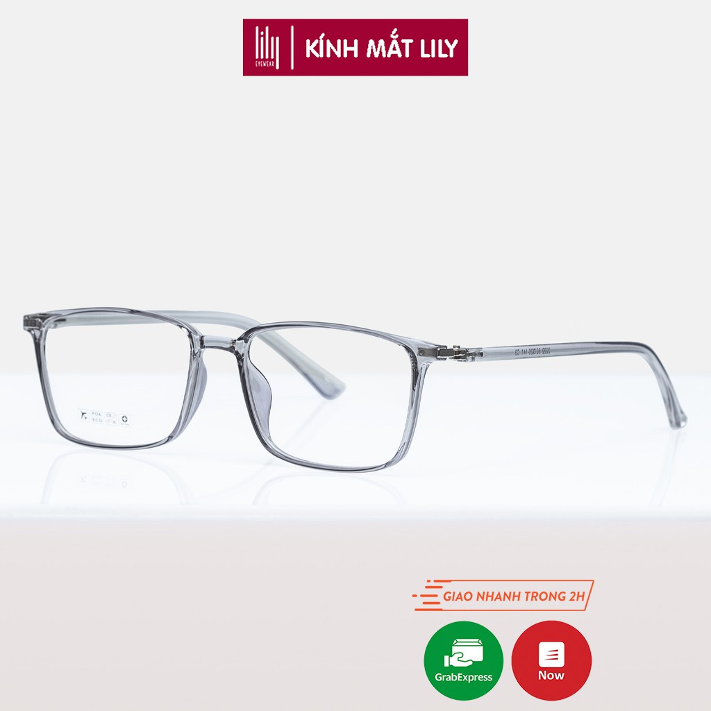 Gọng kính trong suốt nam nữ Lilyeyewear nhựa dẻo, mắt vuông, nhiều màu - Y2222