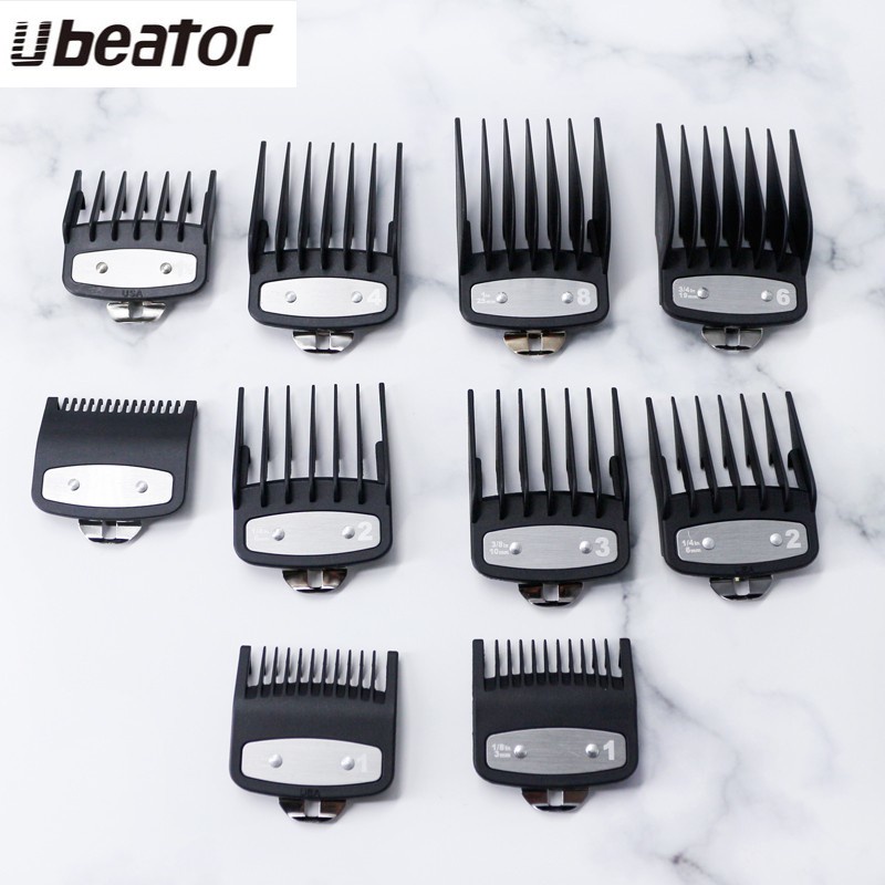 Ubeator Bộ Tông Đơ Cắt Tóc 8 Kích Thước Có Lược Màu Đen Tiện Dụng