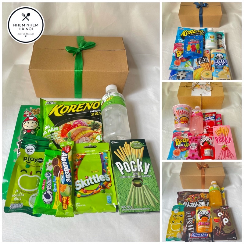 BOX ĐỒ ĂN 8 MÓN - BOX QUÀ TẶNG XỊN XÒ CÙNG MÀU