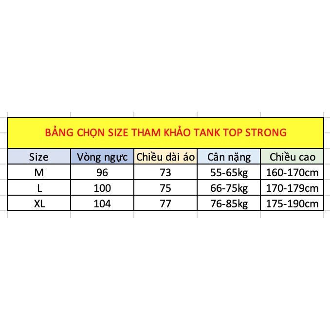 Áo tank top tập gym nam Strong chất vải 100% cotton mềm mịn