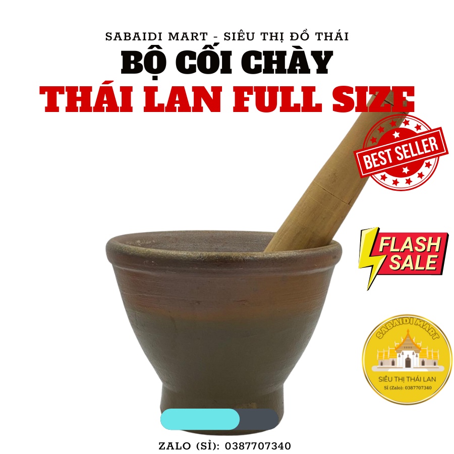 [GIÁ HUỶ DIỆT] Bộ Chày Cối Đất Nung Thái Lan Siêu Bền Loại 1
