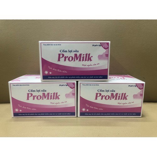Cốm lợi sữa PROMILK hộp 20 gói giúp tăng tiết sữa ở phụ nữ sau sinh (Date 06/20/23)