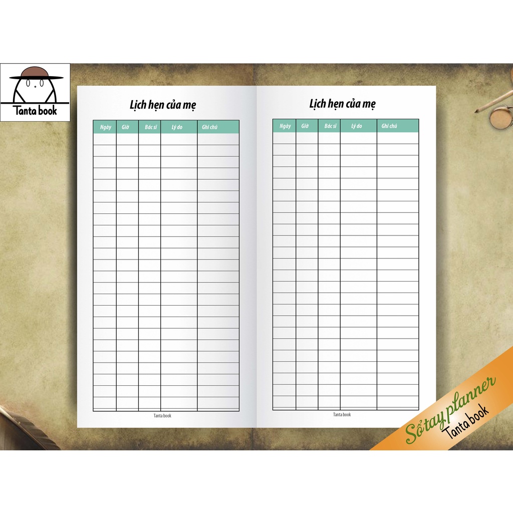 Sổ tay Mẹ Bầu Theo dõi quá trình mang bầu của Mẹ, bìa mềm, 64 trang, 21x11, dập ghim