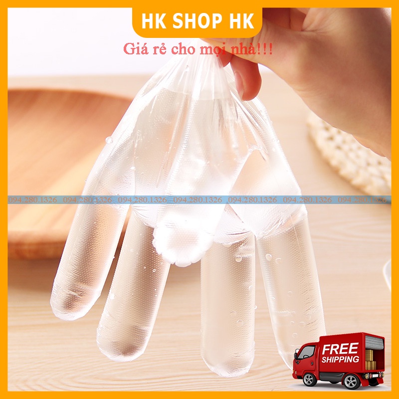 Hộp 100 chiếc găng tay nilon nhuộm tóc, nấu nướng, làm vệ sinh - găng tay nilong dùng 1 lần
