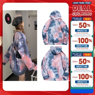 Áo hoodies nỉ phối màu loang dài tay cá tính cho nam và nữ cotton unisex ulzzang