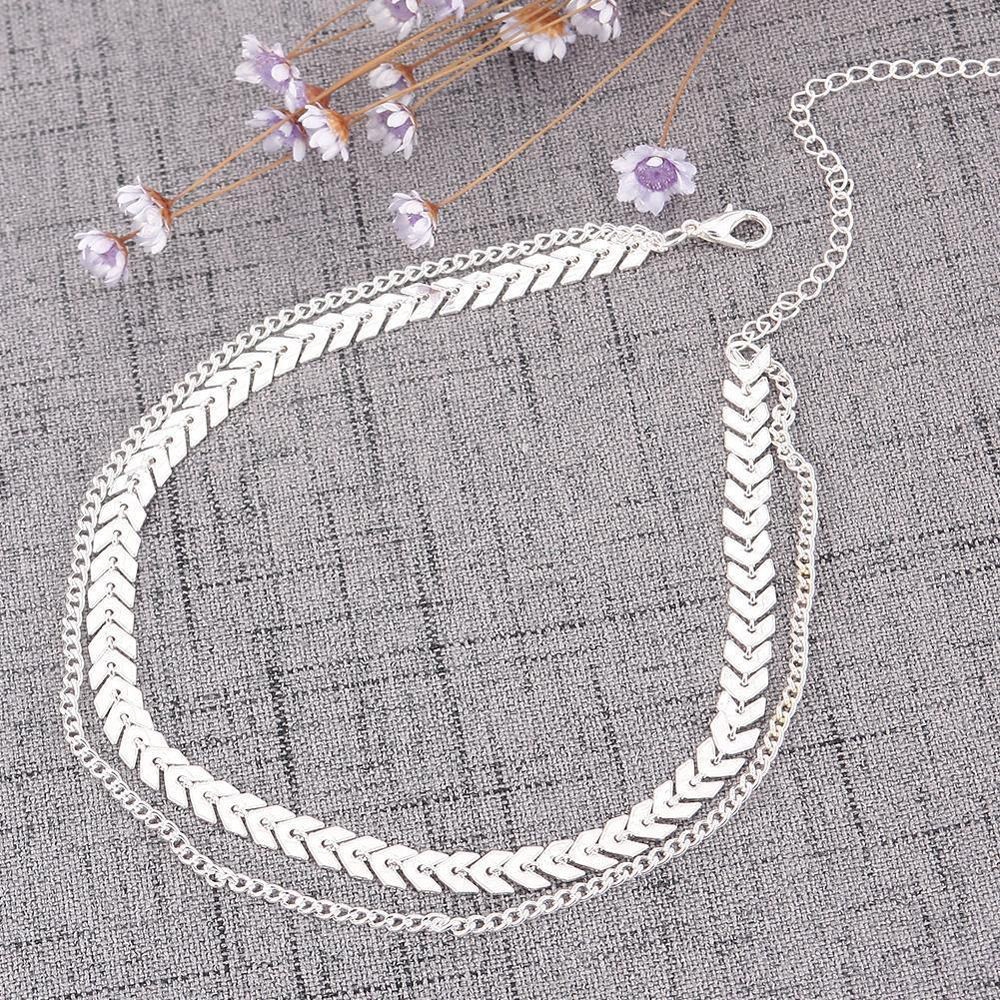 [Mã FASHIONCB232 hoàn tối đa 15K xu đơn 50K] 2 Vòng cổ choker mặt xương cá trẻ trung thời trang | BigBuy360 - bigbuy360.vn