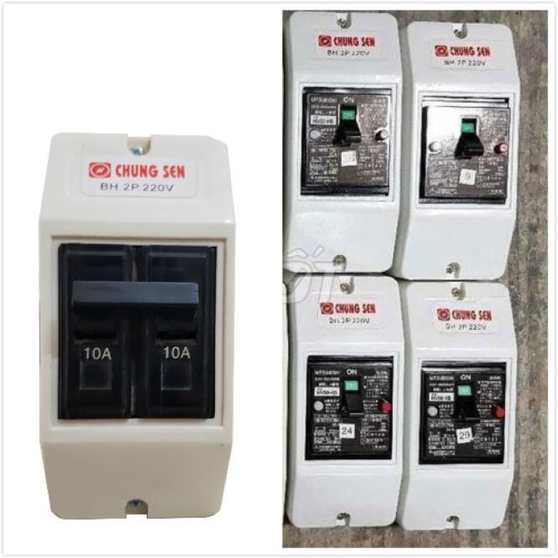 Hộp nhựa lắp cho Cầu dao chống quá tải nội địa Nhật Bản gắn tổng Mitsubishi -Fuji- Nito 30A