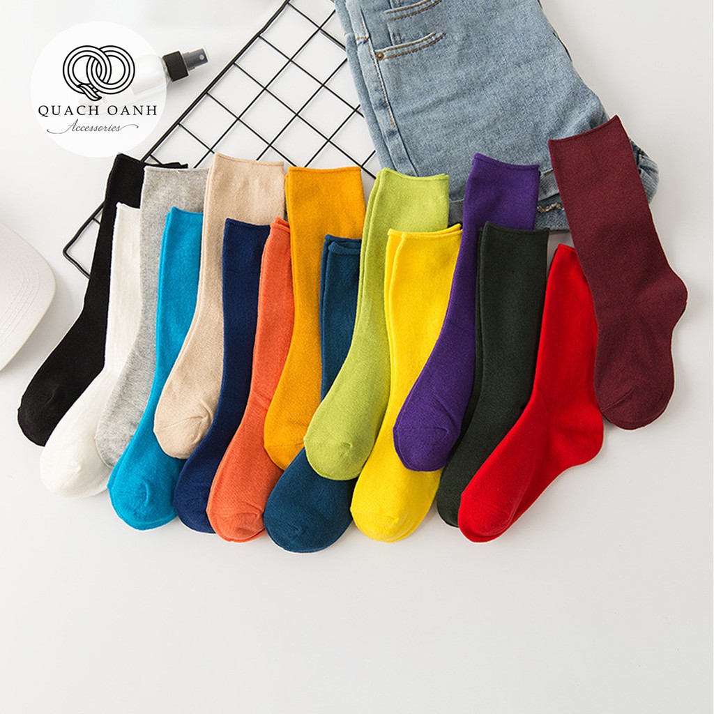 [Mã SKAMCLU8 giảm 10% cho đơn từ 100K] Tất vớ unisex cổ cao phong cách Hàn Quốc - TT07