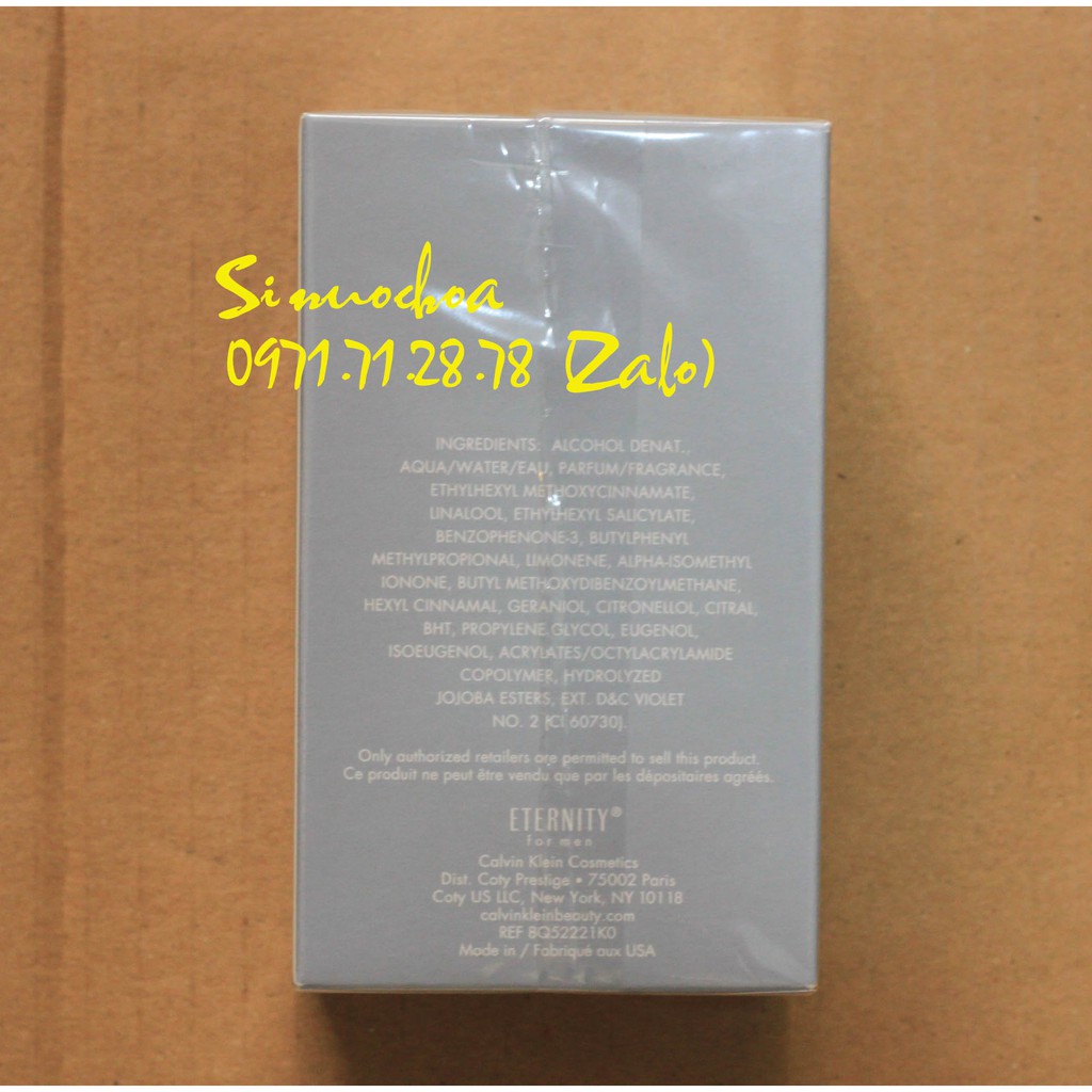 Nước Hoa Nam Calvin Klein CK Eternity Aqua 100ml | BigBuy360 - bigbuy360.vn