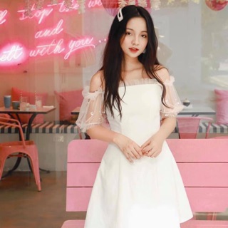 Đầm trễ vai đính ngọc