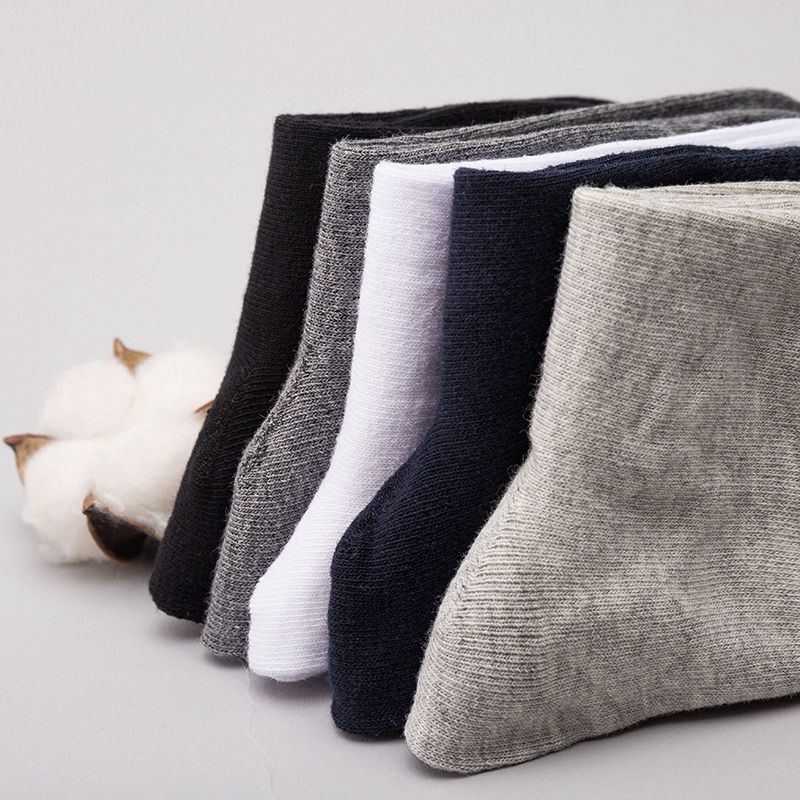 Đôi vớ cotton cổ cao màu trơn thời trang cho nam