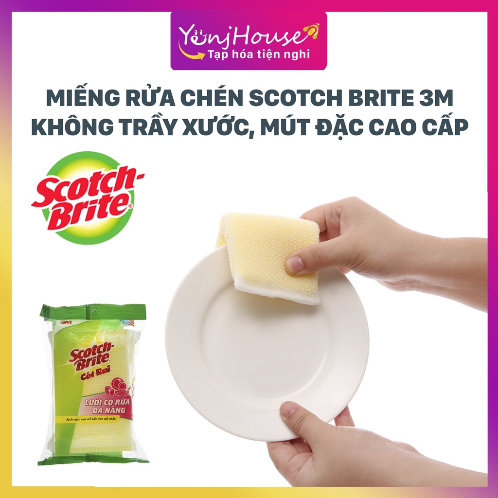 MIẾNG RỬA CHÉN SCOTCH BRITE 3M KHÔNG TRẦY XƯỚC, MÚT ĐẶC CAO CẤP – YENJHOUSE